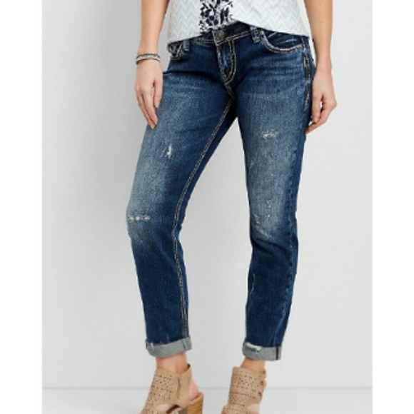 silver boyfriend jeans